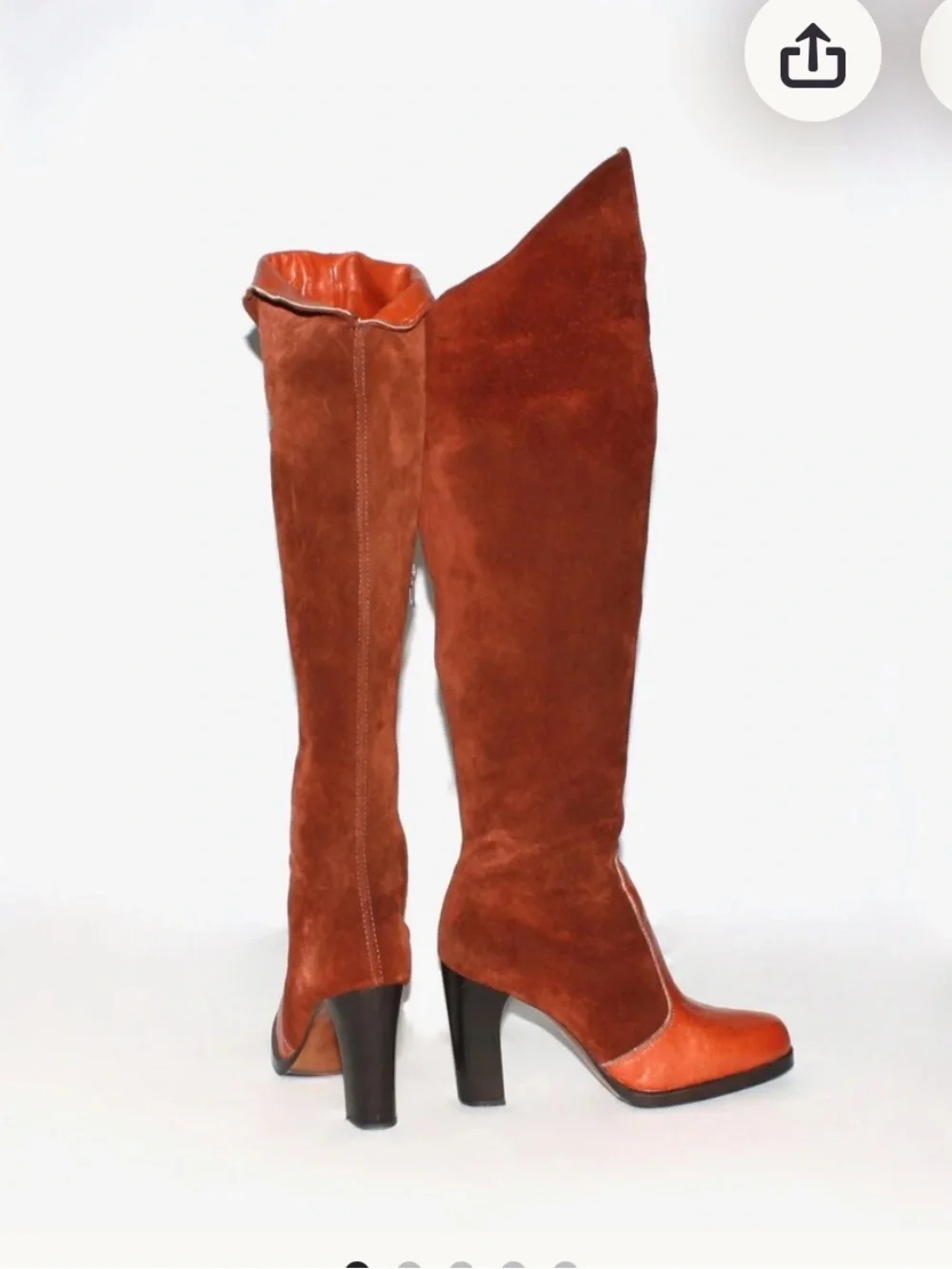 Qualicraft Rust Suede Knee-High Women's Boots 9 (fit us 8.5 to 9)